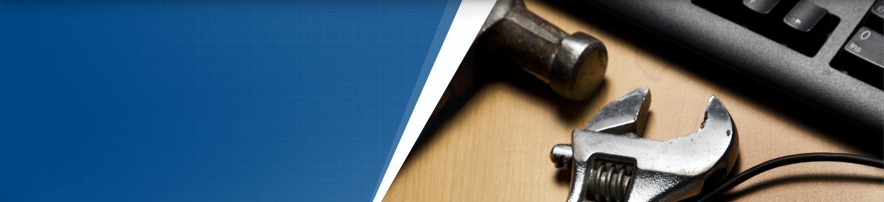 Header graphic showing tools